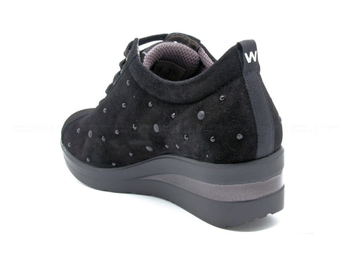 Melluso walk stringate con zeppa donna nero